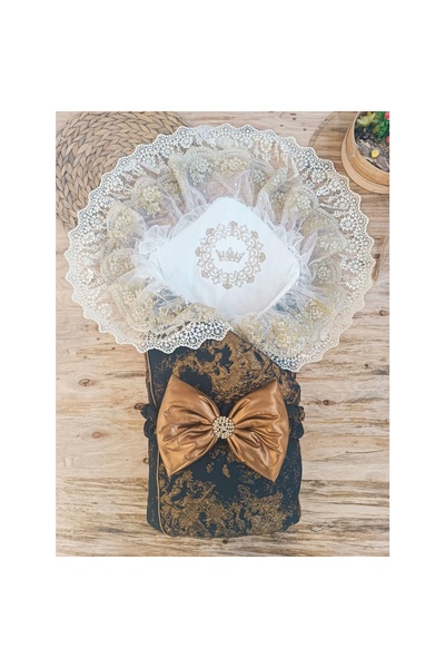 Narnuga MİRAYLİFE قماط بطانية أطفال بفيونكة من الكروم منقوشة ذاتيًا لحديثي ال...