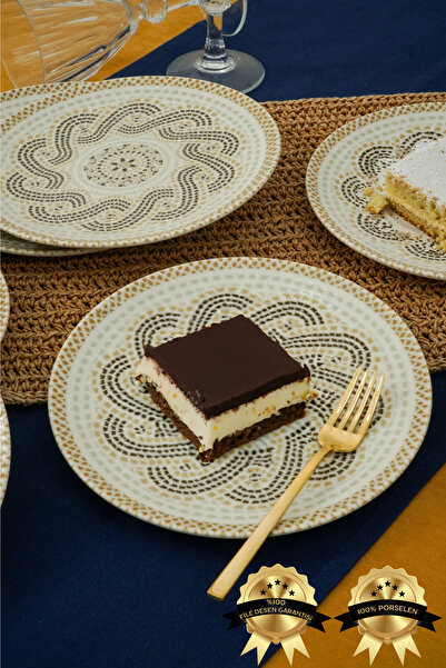 Heda Porselen Efes 6-Piece Porcelain Cake Plate