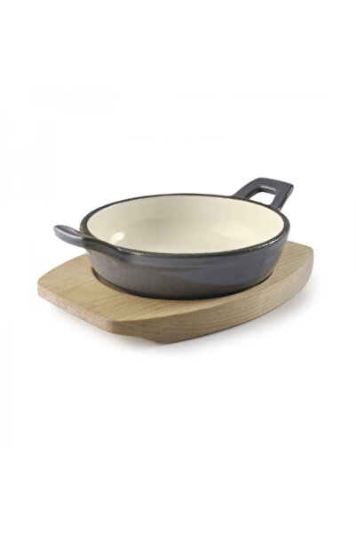 Lacor Round grey cast iron pot for specialties, Magma Grey, 200 ml