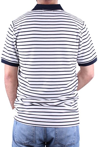 DAGOSTER DMG23-231237 Ανδρικό μπλουζάκι με λαιμόκοψη πόλο με λευκό Navy Blue Daily ριγέ