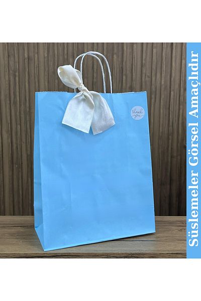 GİZPAK Baby Blue Paper Bag 25x31x12cm 250 Pieces