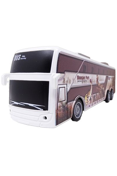 Salamandra SALAMANDRA KIDS® Plastic Toy Bus with Full Function Remote Control, White/Brown