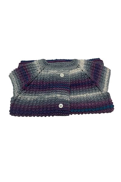 Pafuli Hand Knitted Brass Model Children's Vest (1-2 Years) Purple Color Transition