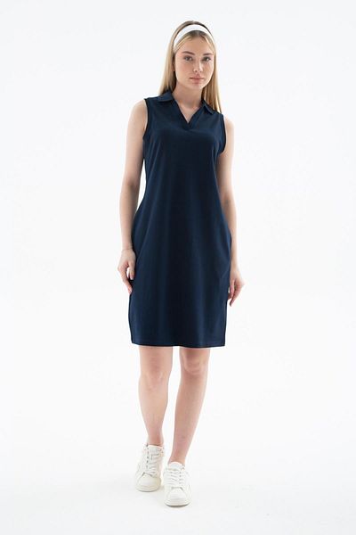 Fashion Friends Αμάνικο φόρεμα Polo V λαιμόκοψης Navy Blue