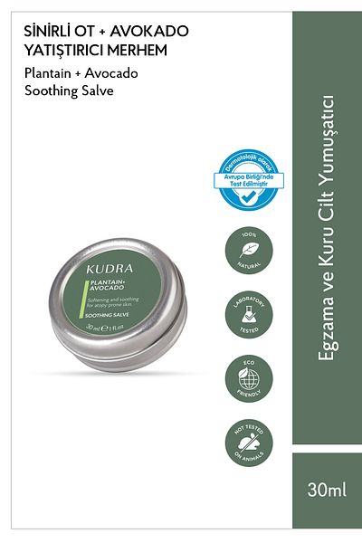 Kudra Atopic Ointment with Avocado Oil Extract - Soothing, Softening and Repairing Nervous