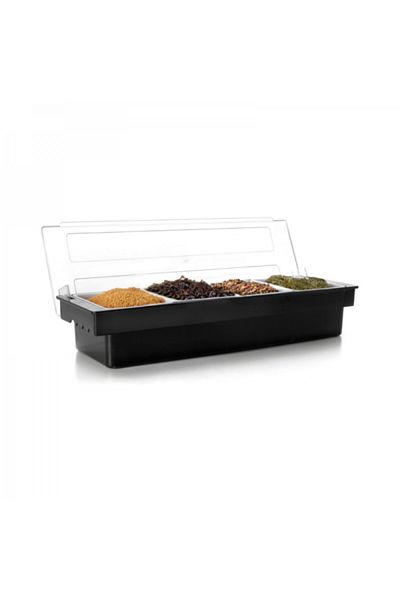 Lacor Box for ingredients and spices with lid and 4 compartments, 750 ml