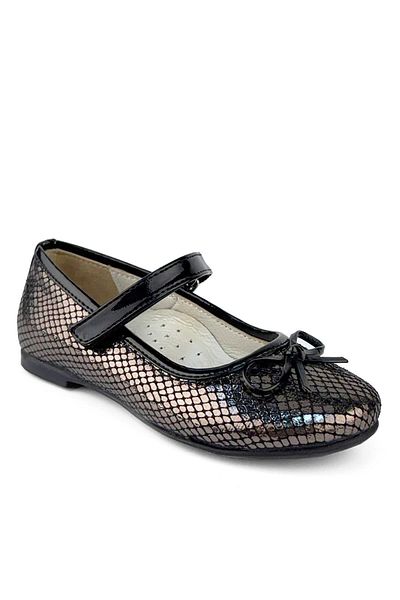 Cici Bebe Ayakkabı Loli Genuine Leather Black Crocodil Girls' Ballerinas