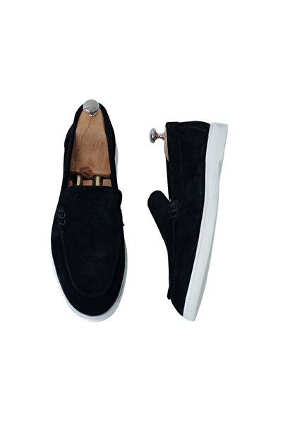 PAREZ Erkek Premium Süet Hazır Eva Dana İç Astar Ayakkabı - Siyah