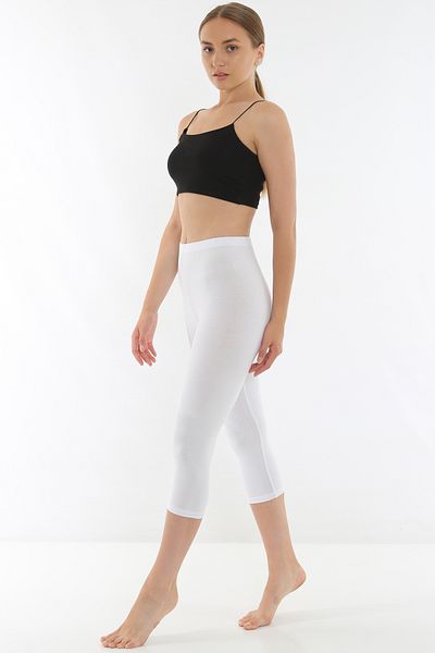 Almila Cotton Elastane (LYCRAL) High Waist Capri Women's Leggings 2002