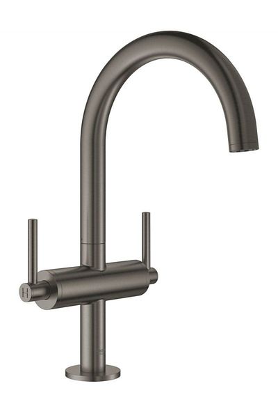 Grohe Baterie lavoar Grohe Atrio 21022AL3, 3/8 inch, pivotanta, evacuare push to open, Grafit