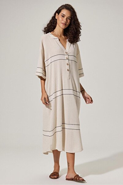 White By Nature Naturel Hakim Yaka Elbise