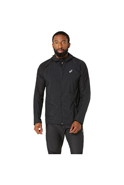 Asics ROAD PACKABLE JACKET Erkek Siyah Beyaz Ceket 2011D084-001