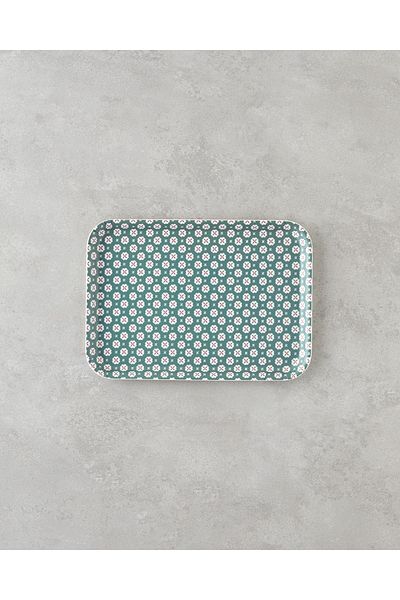 English Home Green 20X28.5 cm Melamine Non-Slip Tray