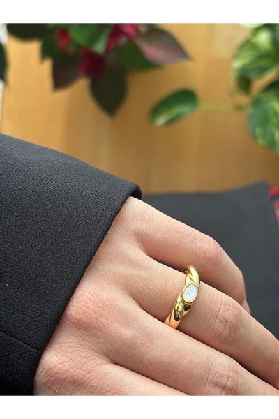 sheyajewellery Women's Twist Model Vintage Gold Adjustable Ring
