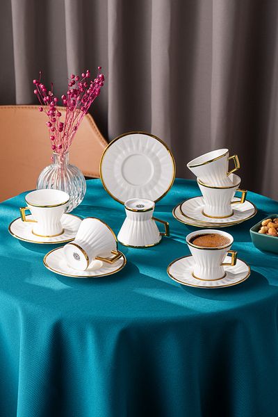 İSTANBUL PORSELEN Istanbul Porcelain Aşiyan Coffee Cup Set for 6 People