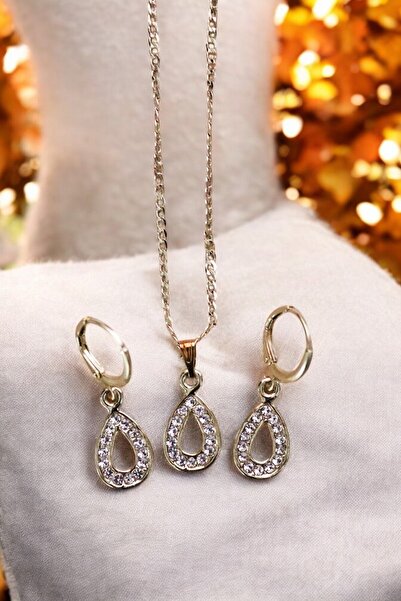 EUROMODA Drop Design Necklace Earring Suit Set