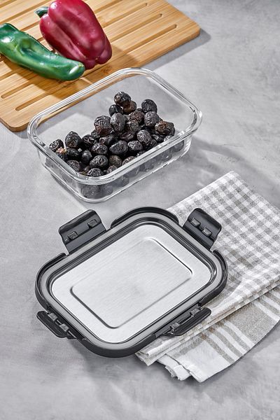 Cooker حاوية تخزين زجاجية سعة 640 مل – مانعة للتسرب، مع غطاء من الفولاذ المقاوم للصدأ، لحفظ الطعام