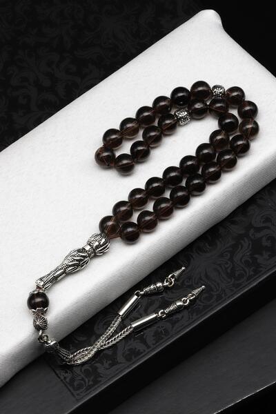 Alibaba Doğaltaş Ροζάριο από φυσική πέτρα Smoky Quartz 8 mm Sphere Cut