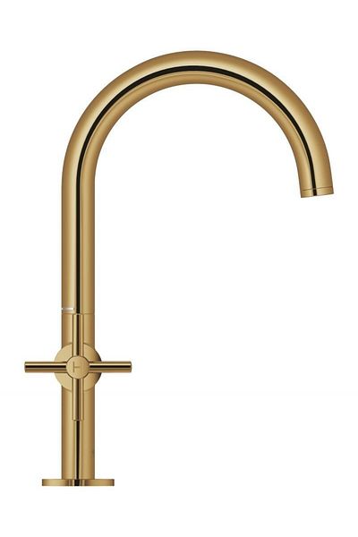 Grohe Baterie lavoar Grohe Atrio 21019GL3, 3/8 inch, dubla comanda, cartus ceramic, pivotanta, Auriu