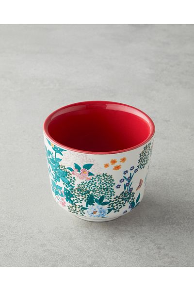 English Home 270 ml Red Artıksr Flower Ceramic Cup 2 Pcs