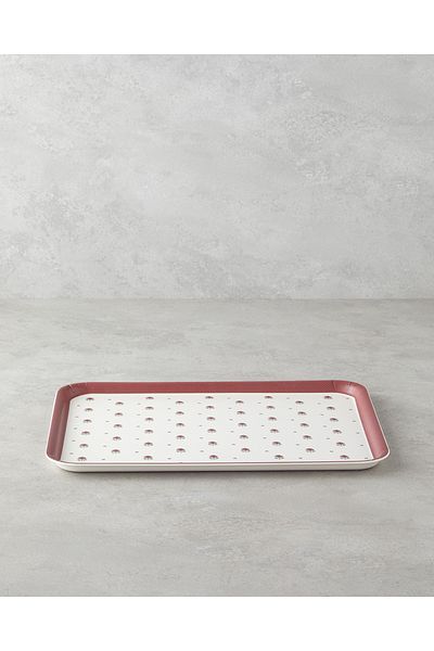 English Home Rosewood Melamine Non-Slip Tray 27X36 cm Red