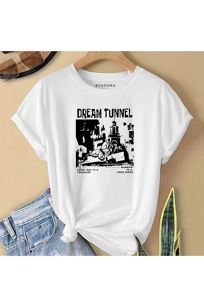 BENROMA 1 tricou este un cadou pentru achiziții de 6 și mai sus în coș - Tricou pentru copii cu imprimeu Dream Tunnel