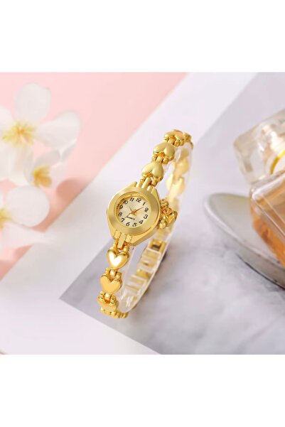 pullmarkt Love Serisi - Kalpli Charm Kadın Kol Saati Vintage