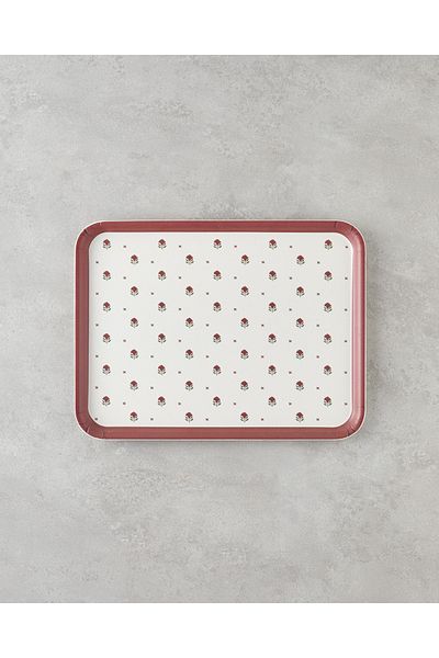 English Home Rosewood Melamine Non-Slip Tray 27X36 cm Red