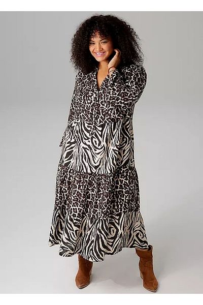 Şans Γυναικεία Μεγάλη Μέγεθος Leopard & Zebra, Κοστούμι ουίσκι με κουμπιά 65N38815
