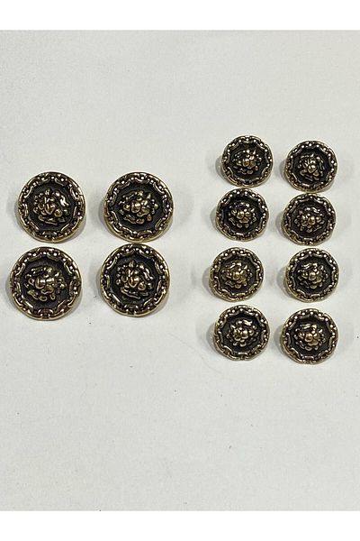 karantuhafiye Blazer Jacket Button Wreath Model / Black with Gold Inside