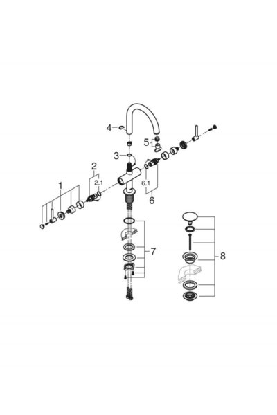 Grohe Baterie lavoar Grohe Atrio 21022AL3, 3/8 inch, pivotanta, evacuare push to open, Grafit