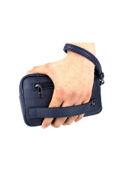 deri,se club Men's Navy Blue Luxury Handbag with Belt and Bracelet