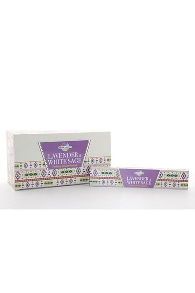 Mu Art Hem Sacred Elements Lavender White Sage Masala Flavored Stick Incense