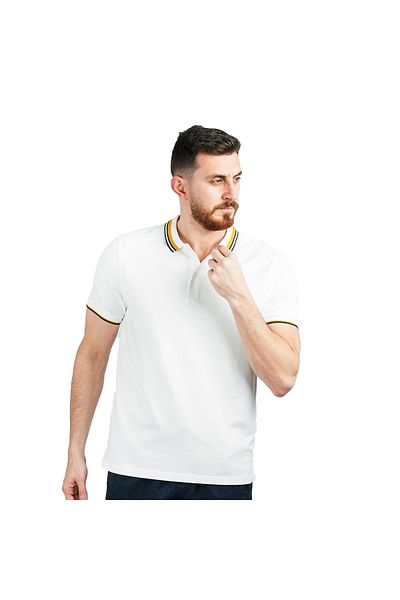 Giordano قميص بولو رجالي كلاسيكي بقصّة Slim Fit مع تطريز مميز