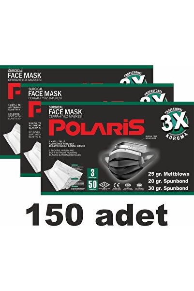 Polaris 150 Adet 3 Katlı Cerrahi Maske
