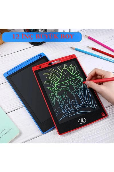 AVİGO Large Size Digital Multipurpose Writing Board Graphics Drawing Kids Educational Tablet Lcd Screen with Pen 12 Inc
