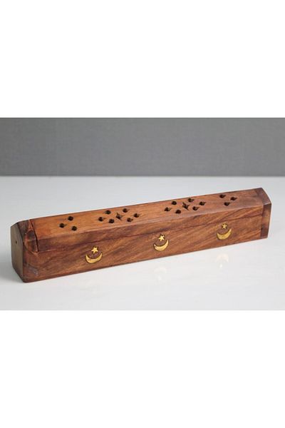 Mu Art Arzător de tămâie sicriu din lemn de mahon model 3