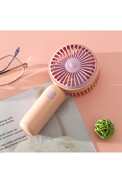 Livava Figürlü Mini Fan, Usb Li Ve Şarj Edilebilir, Pembe, 16x8,