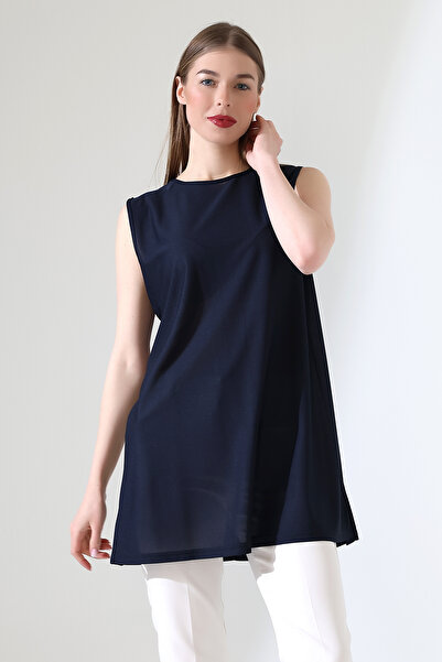 Talsmoda Tals Moda Navy Blue Color Wide Fit Zero Sleeve Bulz & Tunic