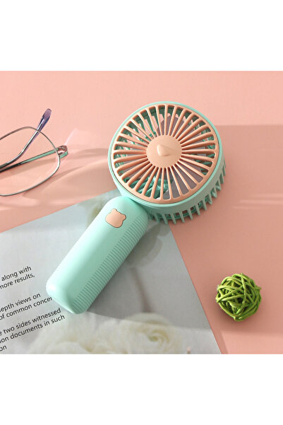 Livava Figürlü Mini Fan, Usb Li Ve Şarj Edilebilir, Yeşil, 16x8,