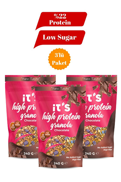 it's Yüksek Protein Granola 3'lü Paket - Şekersiz Çikolatalı 240 G