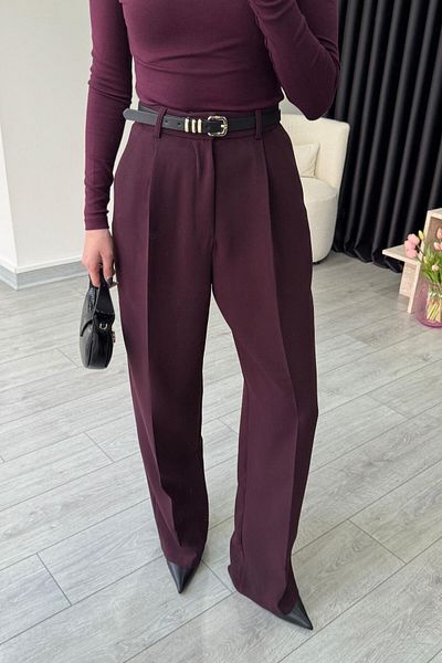 ECEMİ Edna Premium Plum High Waist Pants