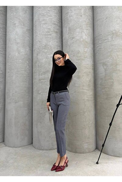 CAN Kemerli Dar Paça Pantolon