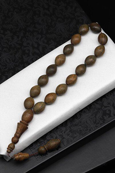 Alibaba Doğaltaş Maskot Efe Pelesenk Ağacı Tesbih 11 x 16 mm Arpa Kesim