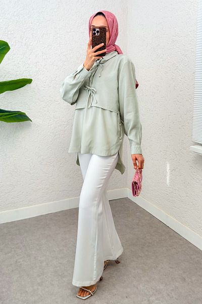 Salih Çelebi Bolero Detailed Tunic 2213 - Water Green