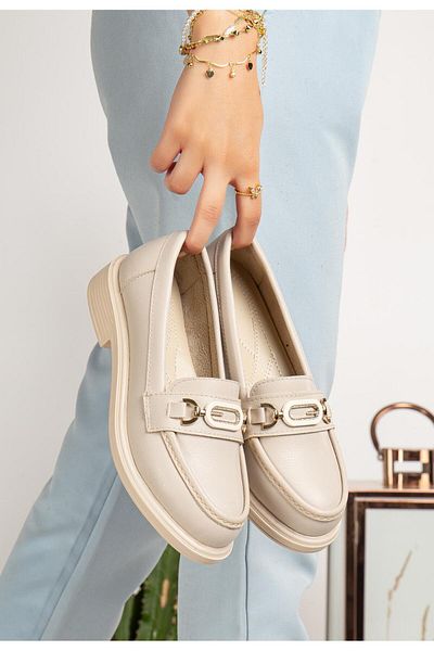 MODA MHS Γυναικεία Loafer Beige Loafer Γυναικεία Casual Παπούτσια Γυναικεία Ορθοπεδικά Παπούτσια Παπούτσια με χοντρή σόλα