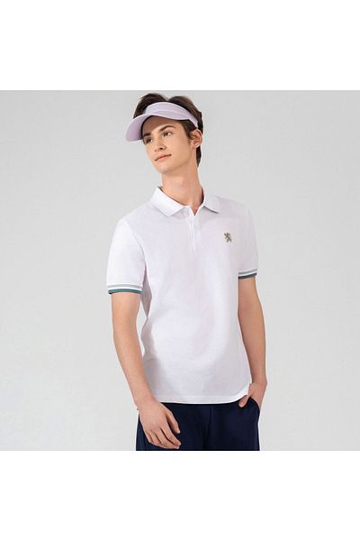 Giordano Men's Performance Polo: Classic Piqué, Tipped Collar, Embroidered Detail
