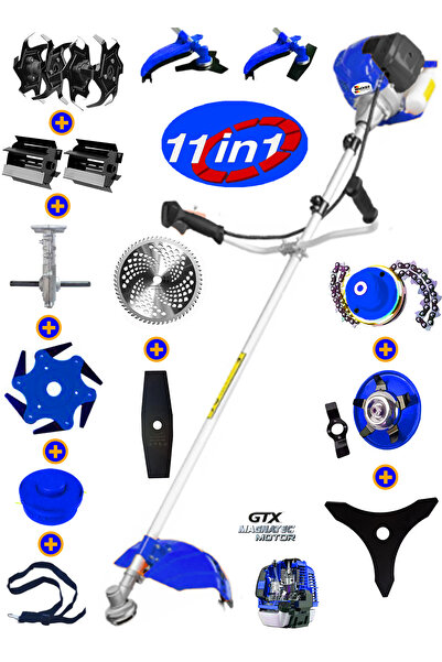 Wacker Pro Alman Turbo 660 11 İn 1 FUL Set Yan Tipi Benzinli Tırpan + Toprak ...