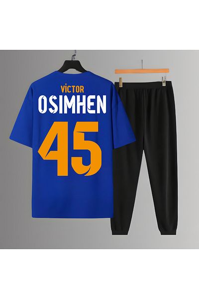 Biy Store V.Osim Footballer Back Jersey Printed Unisex Blue T-Shirt Regular Fit T-Shirt Tracksuit Suit