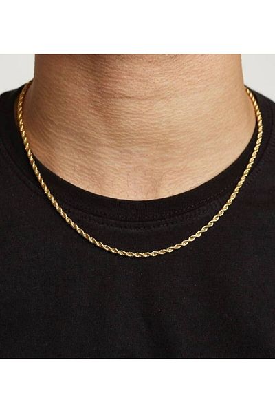 M Miel Men's Gold Twist Detail Necklace